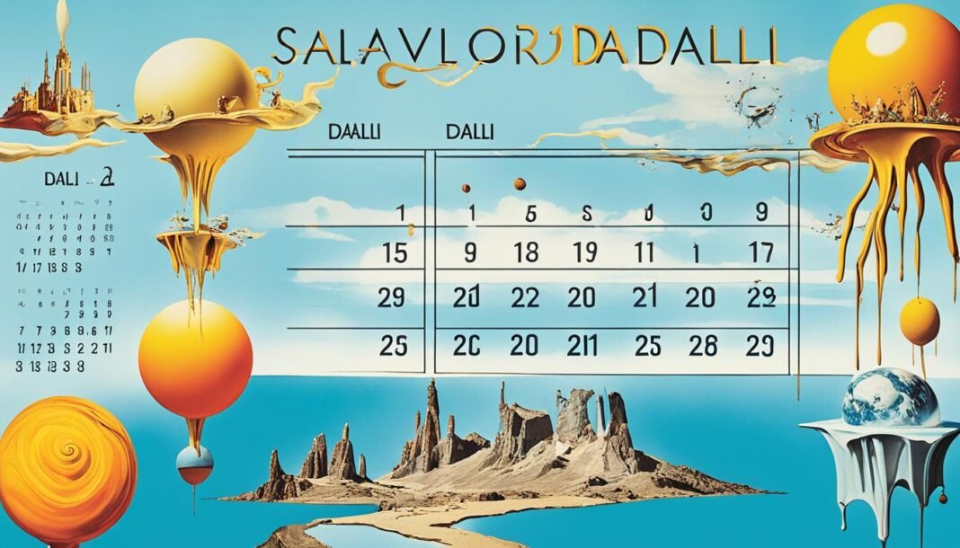 salvador dali 2025 calendar